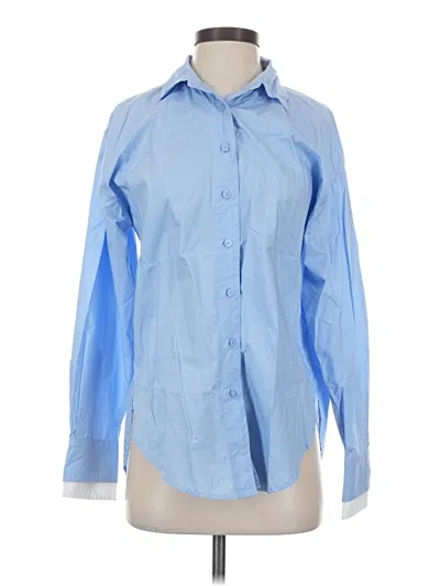 Pre-owned Loft Versa Long Sleeve Button Down Shirt In Blue