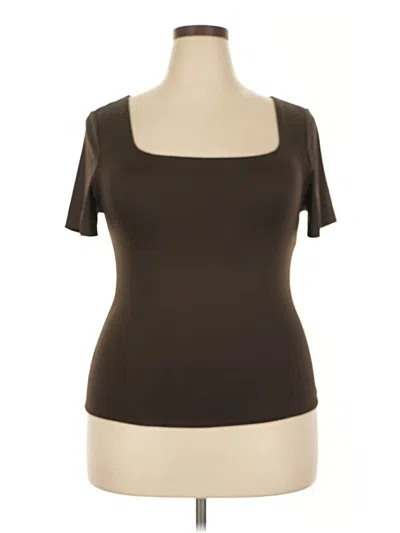 Pre-owned Loft Versa Short Sleeve Top Brown Sweetheart Neckline Tops