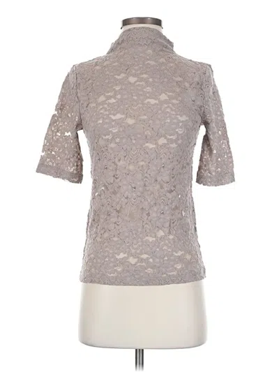 Loft Versa Short Sleeve Top Gray Mock Neckline Tops