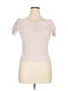 Loft Versa Short Sleeve Top Pink Keyhole Neckline Tops In Pink