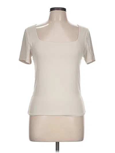 Pre-owned Loft Versa Short Sleeve Turtleneck In Ivory