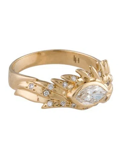Pre-owned Logan Hollowell 14k Diamond Angel Eye Sprinkled Wing Ring In Multi