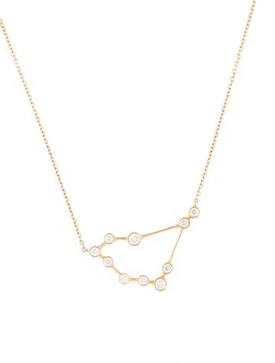 Pre-owned Logan Hollowell 14k Diamond Capricorn Constellation Necklace, 18" In Multi