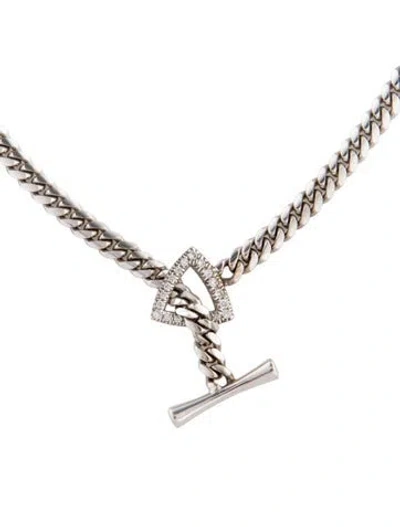 Pre-owned Logan Hollowell 14k Diamond Mini Trillion Toggle Choker, 16" In Multicolor