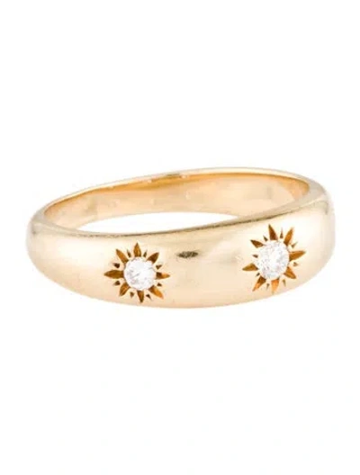 Pre-owned Logan Hollowell 14k Diamond Star Set Rounded Ring In Multi