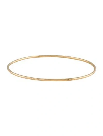 Pre-owned Logan Hollowell 14k Hammered Bangle, 7.5" In Multi