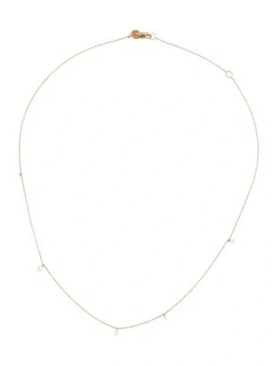 Pre-owned Logan Hollowell 14k Pearl Station Necklace, 18" In Multi