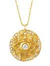 Logan Hollowell 14kt Yellow Gold Eye Of Protection Diamond Necklace In Gold