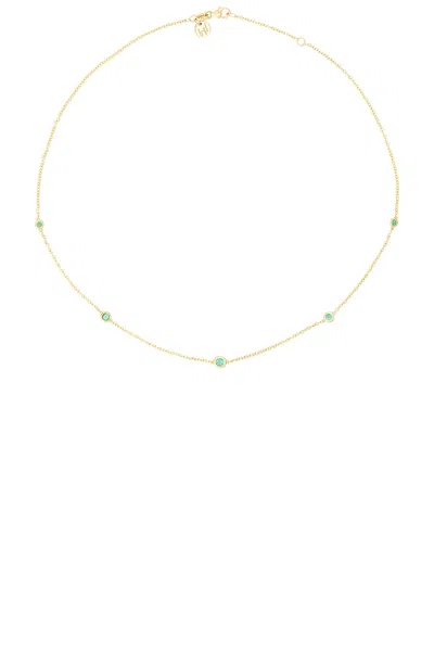 Logan Hollowell 5 Emerald Orbit Bezel Choker Necklace In Gold