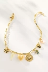 Logan Tay Retro Charm Necklace In Gold