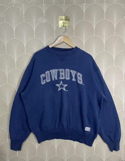 Pre-owned Logo 7 X Nfl 90's Nfl Dallas Cowboys X Logo 7 Embroidered Logo Sweatshirt In Blue
