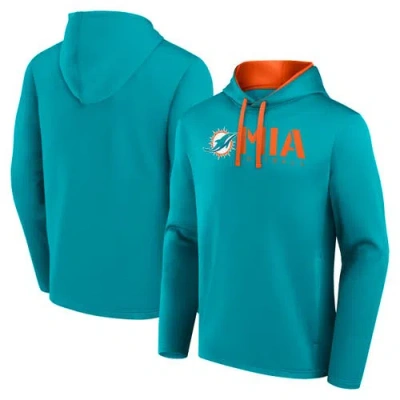 Logo Athletic Aqua Miami Dolphins Head Start Pullover Hoodie In Green