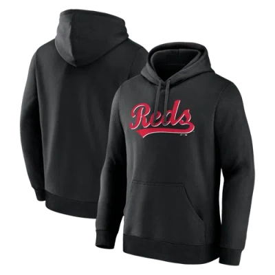 Logo Athletic Black Cincinnati Reds Wordmark Hoodie