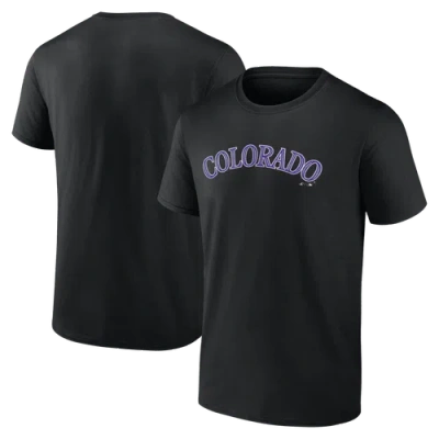 Logo Athletic Black Colorado Rockies Wordmark T-shirt In Animal Print