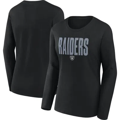 Logo Athletic Black Las Vegas Raiders Grip Long Sleeve T-shirt