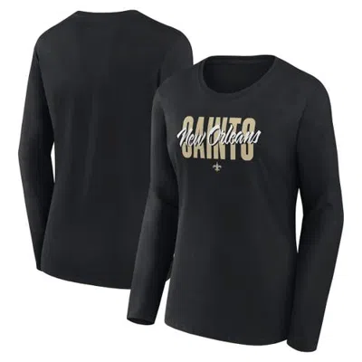 Logo Athletic Black New Orleans Saints Grip Long Sleeve T-shirt