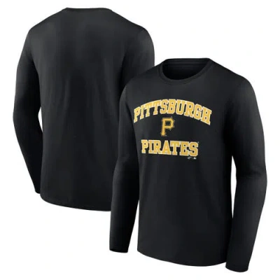 Logo Athletic Men's Black Pittsburgh Pirates Heart Soul Long Sleeve T-shirt