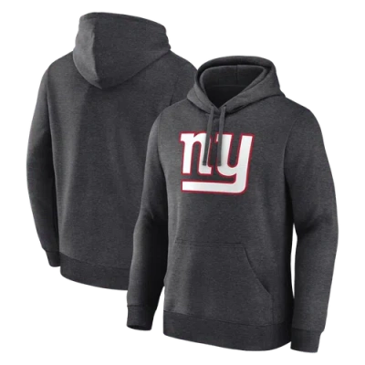 Logo Athletic Heather Charcoal New York Giants Primary Logo Hoodie In Gray