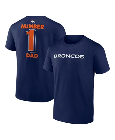 Logo Athletic Men's Â Navy Denver Broncos 1 Dad Jersey T-shirt In Multi