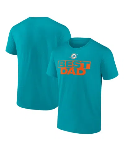 Logo Athletic Men's Aqua Miami Dolphins Best Dad T-shirt In Blue