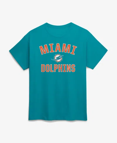 Logo Athletic Men's Aqua Miami Dolphins Cotton Victory Arch T-shirt In Blue