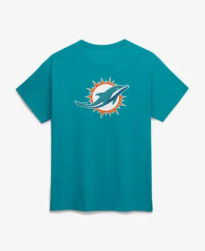 Logo Athletic Men's Aqua Miami Dolphins Primary Logo T-shirt In Blue