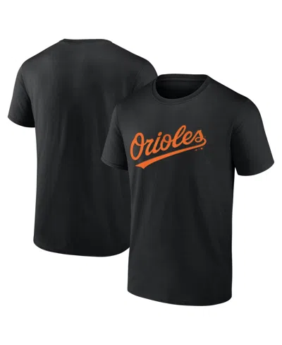 Logo Athletic Men's Black Baltimore Orioles Wordmark T-shirt
