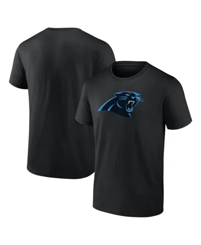 Logo Athletic Men's Black Carolina Panthers Primary Logo T-shirt