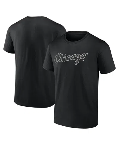 Logo Athletic Men's Black Chicago White Sox Wordmark T-shirt In Animal Print
