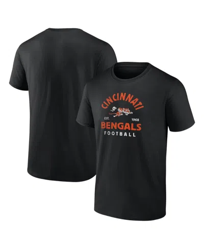 Logo Athletic Men's Black Cincinnati Bengals Vintage Arch T-shirt