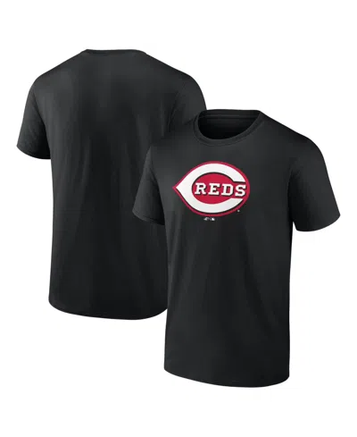 Logo Athletic Men's Black Cincinnati Reds Logo T-shirt