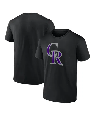 Logo Athletic Men's Black Colorado Rockies Official Logo T-shirt