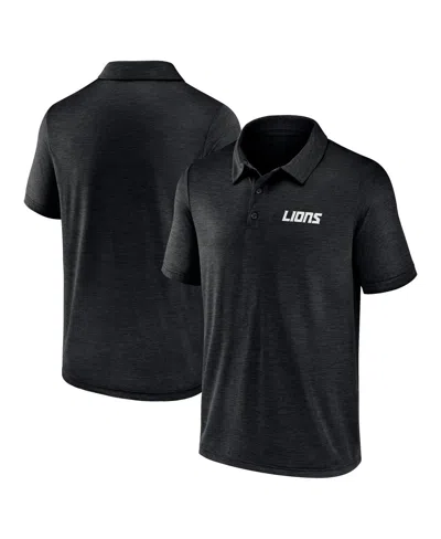 Logo Athletic Men's Black Detroit Lions Unstoppable Polo Shirt