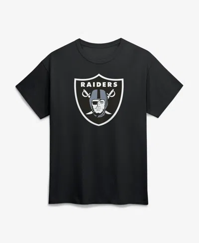 Logo Athletic Men's Black Las Vegas Raiders Primary Logo T-shirt