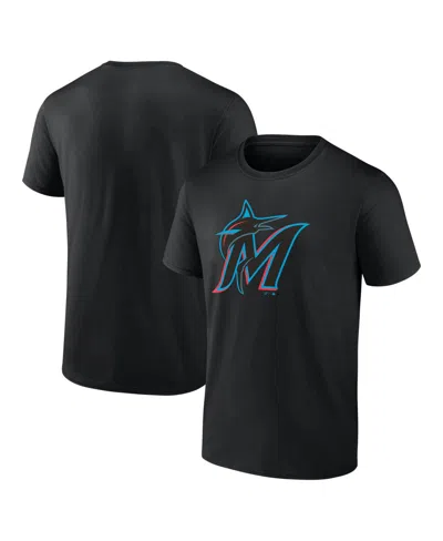 Logo Athletic Men's Black Miami Marlins Logo T-shirt