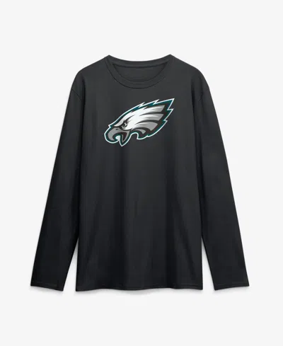Logo Athletic Men's Black Philadelphia Eagles Primary Logo Long Sleeve T-shirt