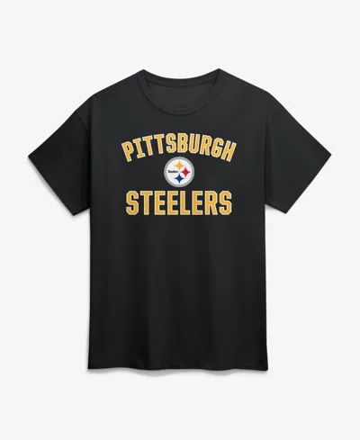 Logo Athletic Men's Black Pittsburgh Steelers Cotton Victory Arch T-shirt