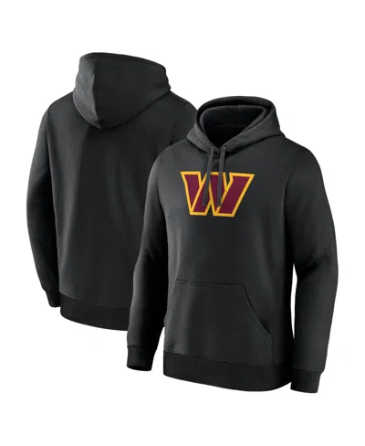 Logo Athletic Men's Black Washington Commanders Primary Logo Hoodie In Blue