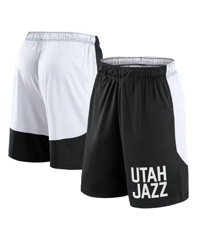 Logo Athletic Men's Black/white Utah Jazz Launch Performance Shorts In Multi