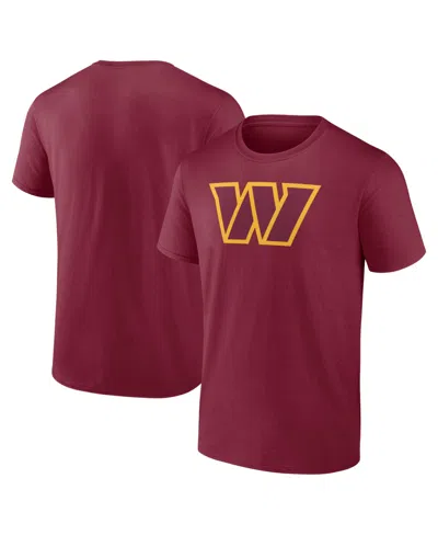 Logo Athletic Men's Burgundy Washington Commanders Primary Logo T-shirt