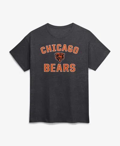 Logo Athletic Men's Charcoal Chicago Bears Cotton Victory Arch T-shirt In Black