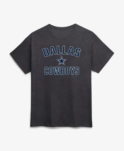Logo Athletic Men's Charcoal Dallas Cowboys Cotton Victory Arch T-shirt In Black