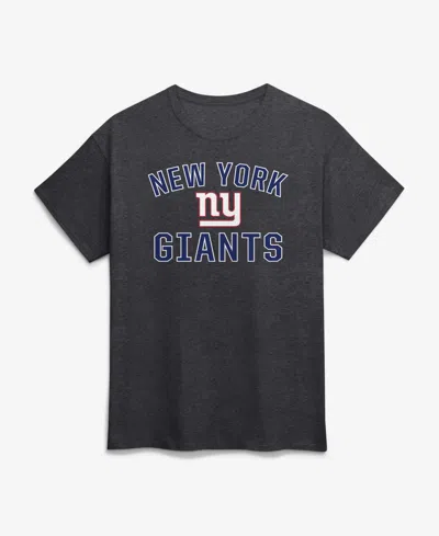 Logo Athletic Men's Charcoal New York Giants Cotton Victory Arch T-shirt In Black