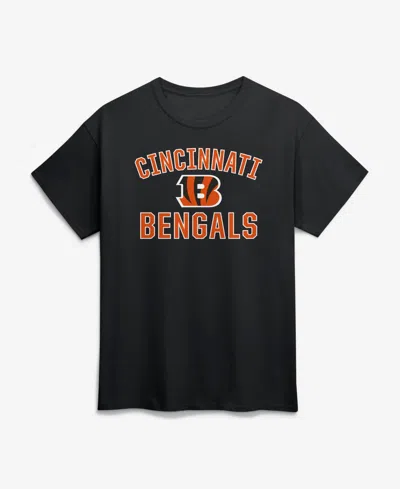 Logo Athletic Men's Cincinnati Bengals Arch Victory Classic-fit Crewneck T-shirt In Black
