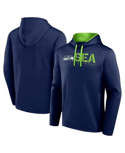 Logo Athletic Men's College Navy Seattle Seahawks Head Start Pullover Hoodie In Blue