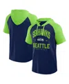 Logo Athletic Men's College Navy Seattle Seahawks Prime Hoodie T-shirt In Blue