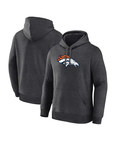 Logo Athletic Men's Denver Broncos Graphic Cotton-blend Fleece Hoodie In Heather Charcoal