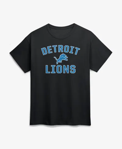 Logo Athletic Men's Detroit Lions Victory Arch Crewneck T-shirt In Black