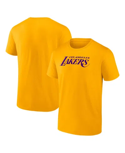 Logo Athletic Gold Los Angeles Lakers Wordmark T-shirt In Yellow
