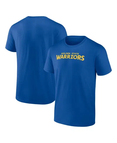 Logo Athletic Men's Golden State Warriors Wordmark Crewneck T-shirt In Blue